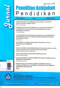 Image of Jurnal penelitian kebijakan pendidikan vol. 6 no. 1 april 2013